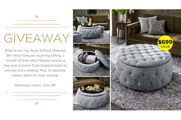 Free Roya 5-Piece Ottoman Set